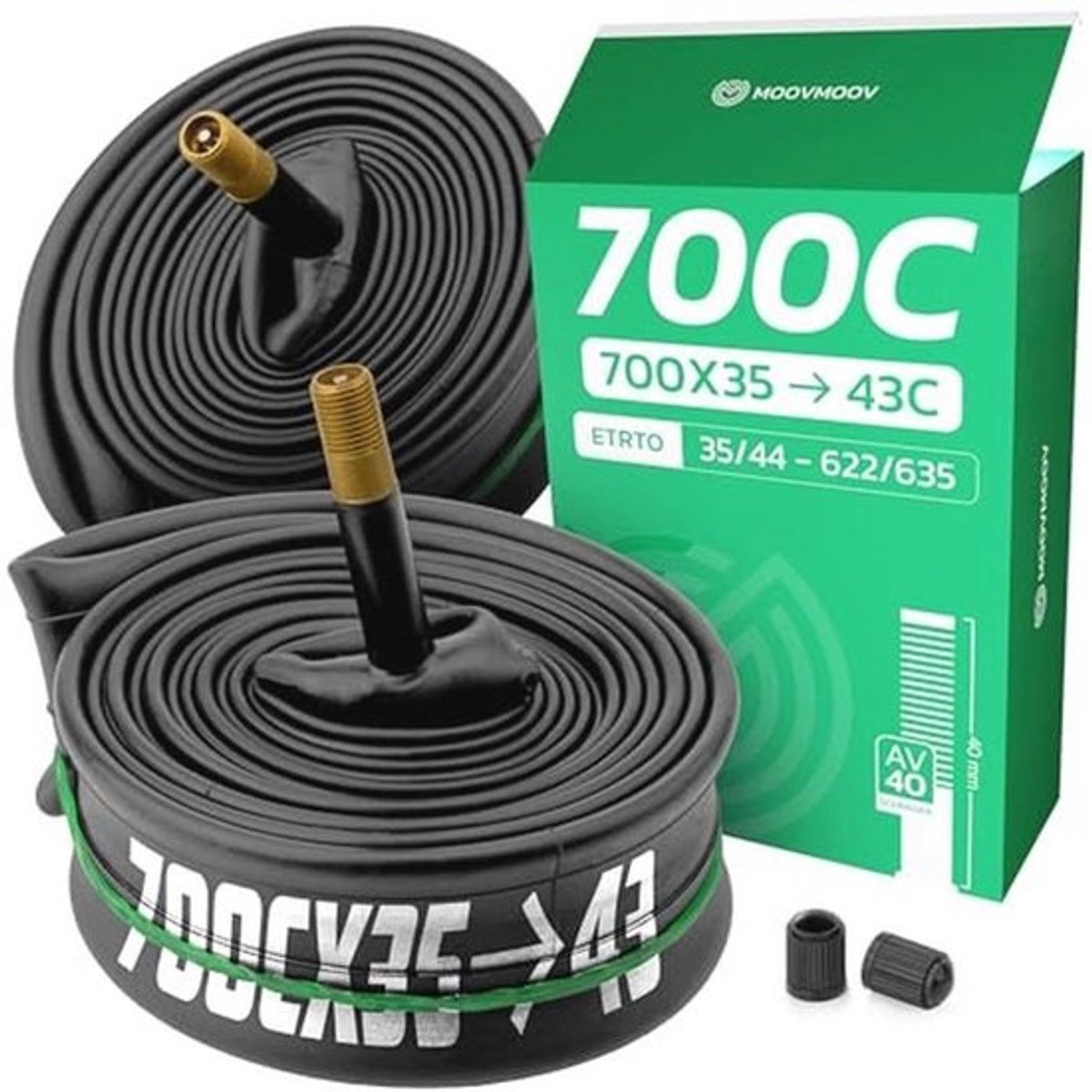 Binnenband 700 - Geschikt voor banden 700x35C tot 700x43C - Schrader ventiel - Set van 2 voor racefietsen en gravelbikes