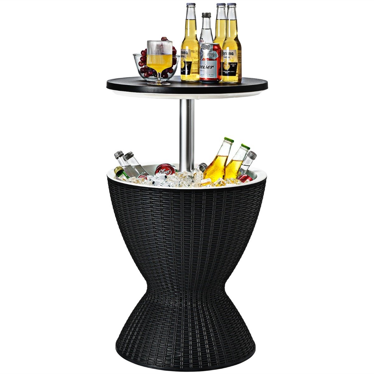SureDeal® - Kamper - Bijzettafel Koelbox Kruk - 48,5x57,5 cm - Zwart