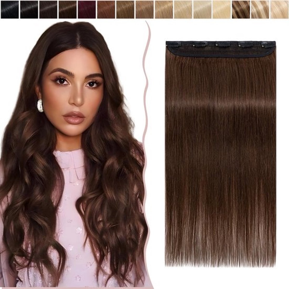 10 Inch Clip-in Haarverlenging Echt Menselijk Haar Rechte Stukken voor Voller Haar