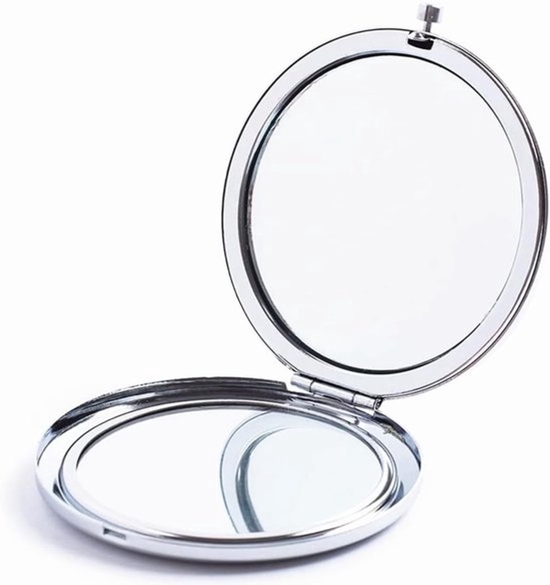 Zakspiegel - Compacte spiegel - Make-up aanbrengen - Dubbelzijdig 2x vergroting - 104 x 104 x 2 cm - Zilver