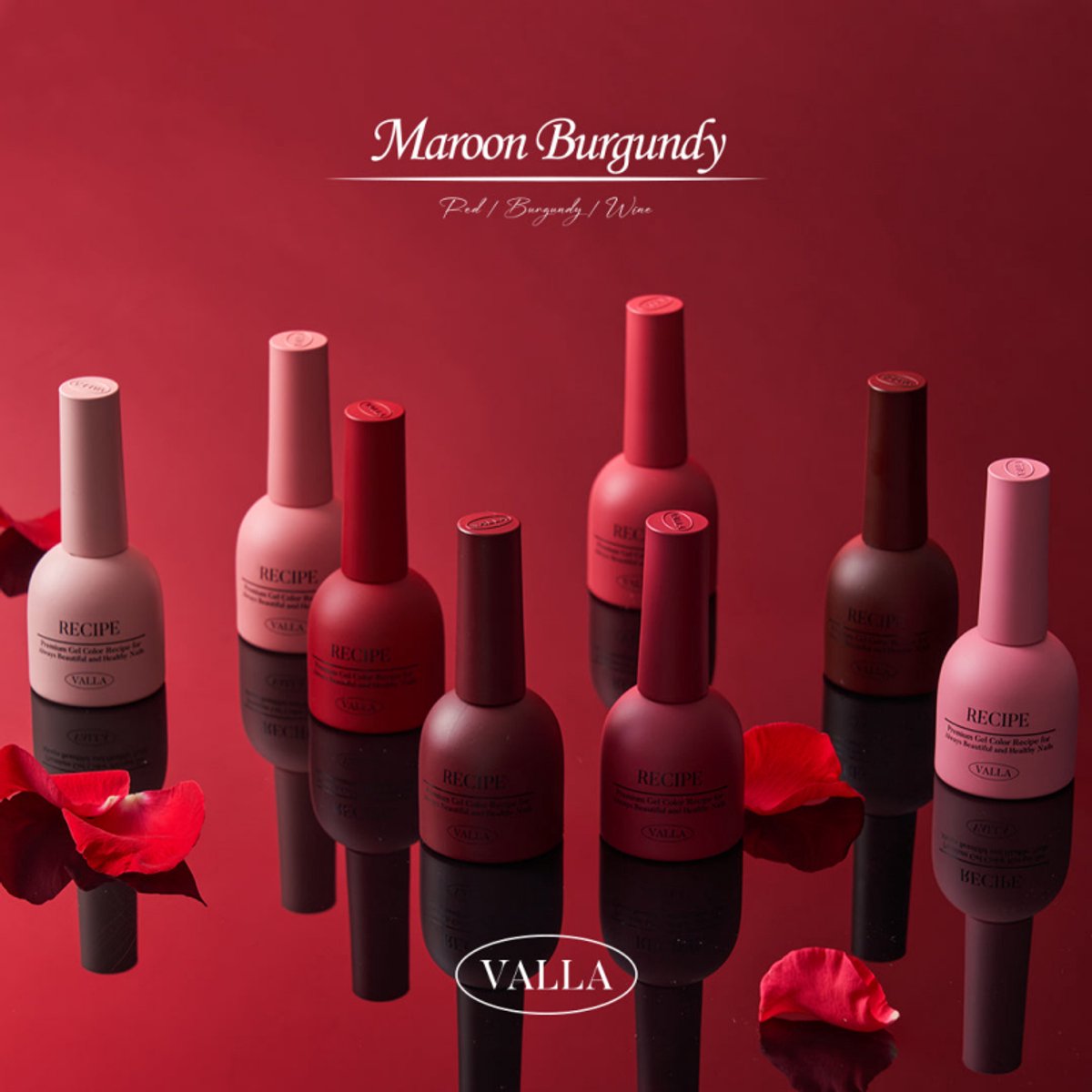VALLA Maroon Burgendy Collection 8pcs/set