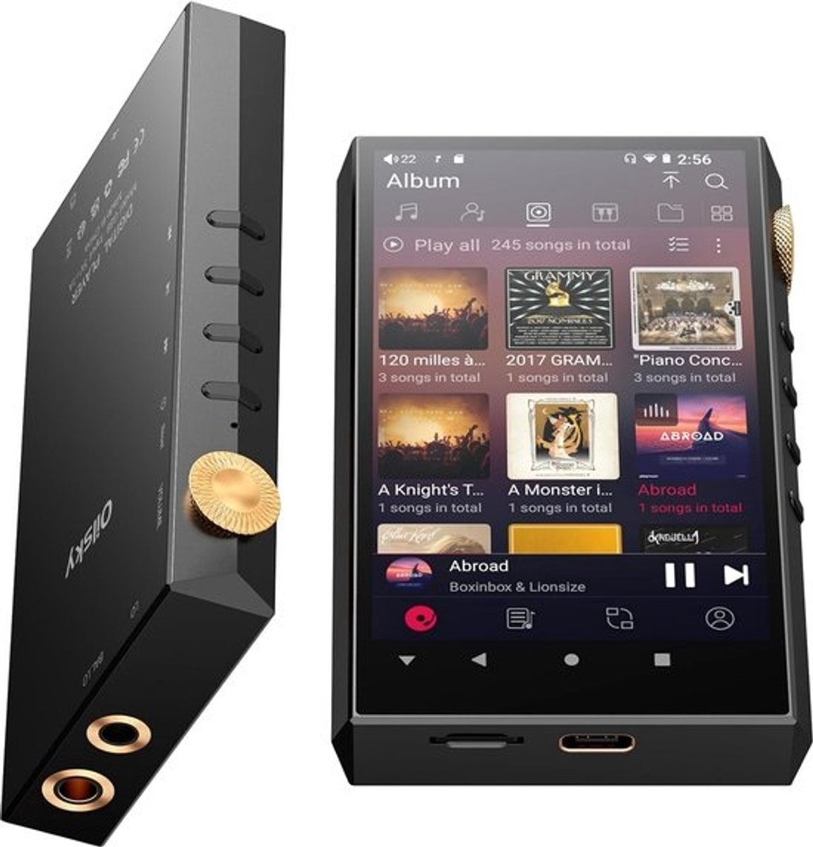 Hi-Res Audio Speler met 160GB, WiFi & Bluetooth, 4.4mm Gebalanceerd, Dual DAC, Lossless Muziekspeler