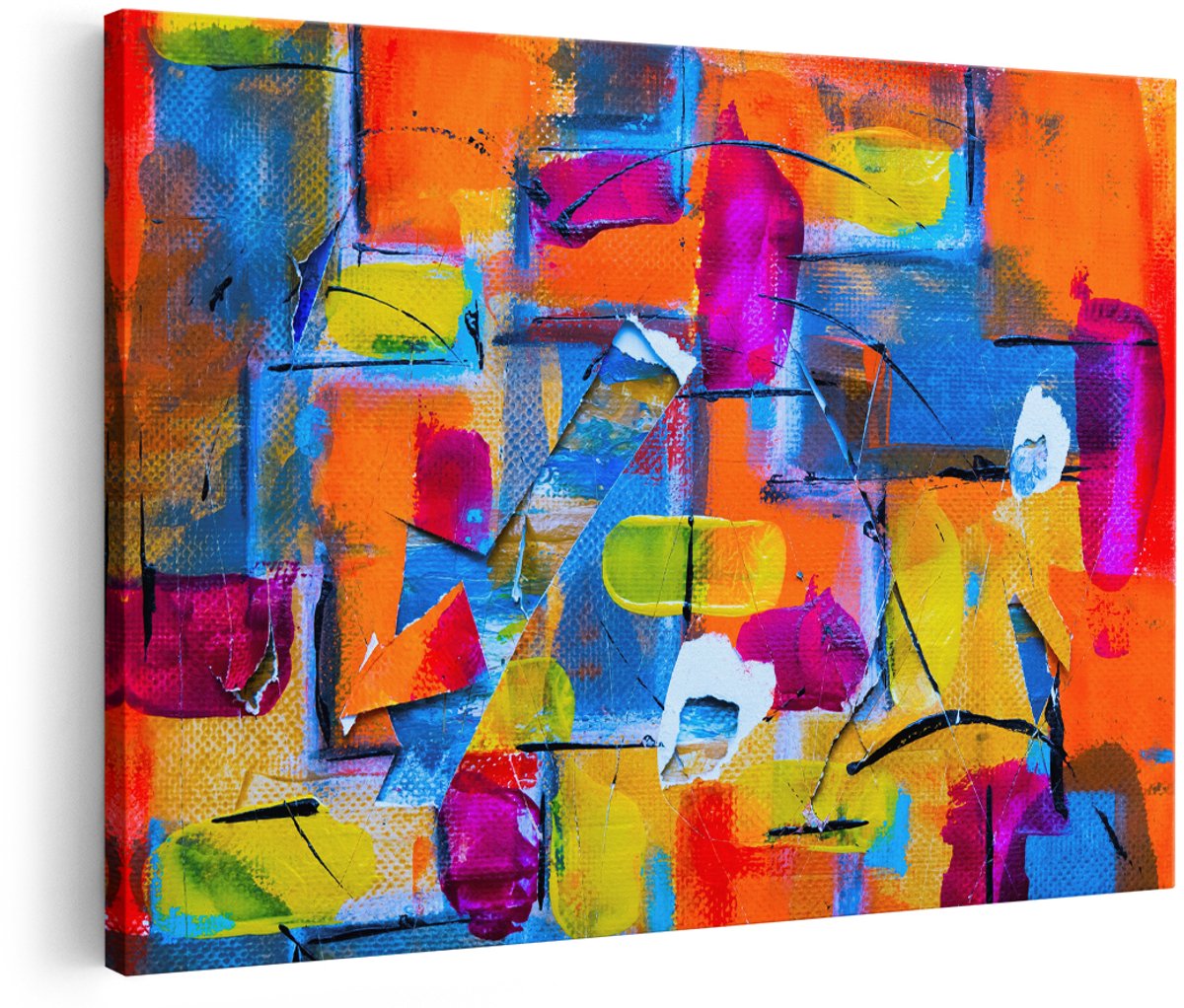 Artaza Canvas Schilderij Abstract - 180x120 cm - Groot - Wanddecoratie Modern - Muurdecoratie Kleurrijk - Decoratie Woonkamer - Schilderijen Op Canvas