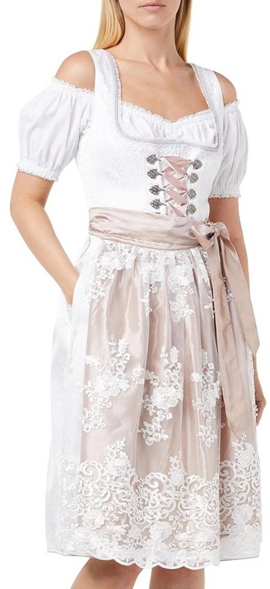 Dames Dirndl Jurk met Kant Schort Traditioneel