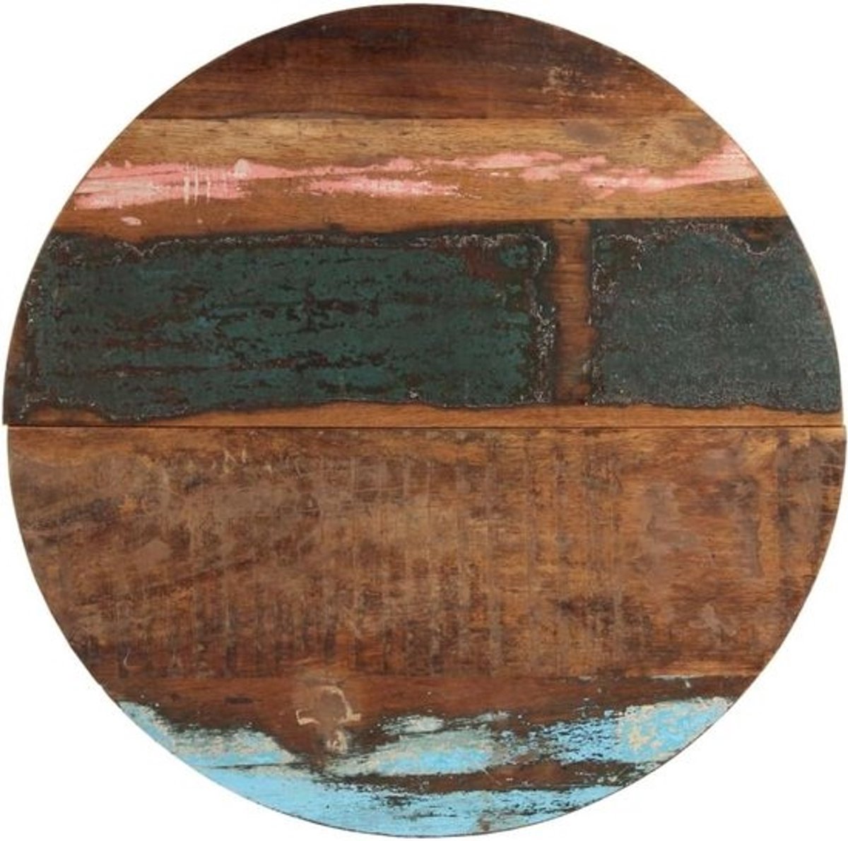 Tafelblad Rond Hout - Tafelonderdeel Vervangend - Tafel Opknappen - Massief Hergebruikt Hout - 76 cm - Niet Gespecificeerd