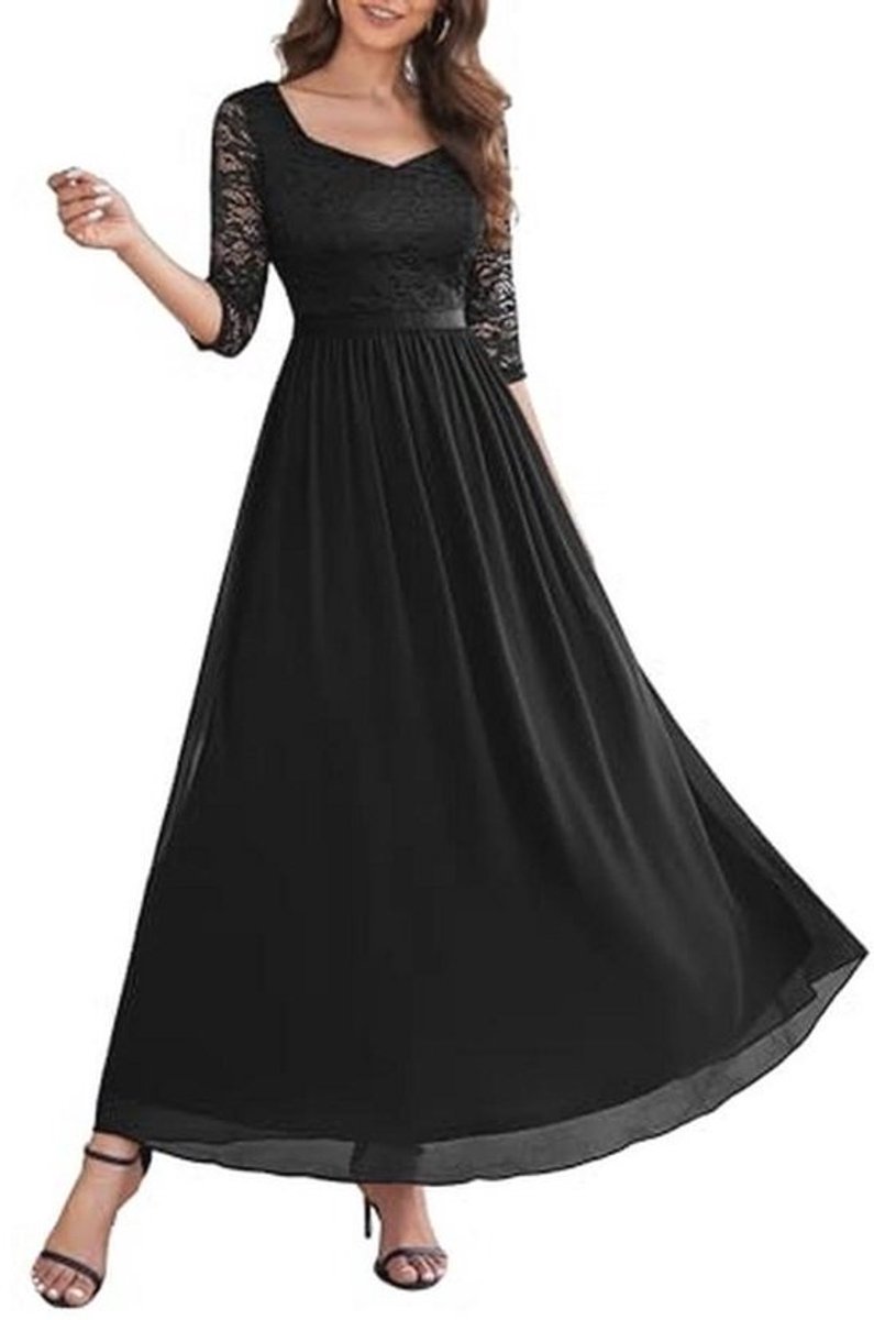 Elegante Avondjurk voor Bruiloft en Speciale Gelegenheden - A-lijn, Lange Chiffon, V-hals
