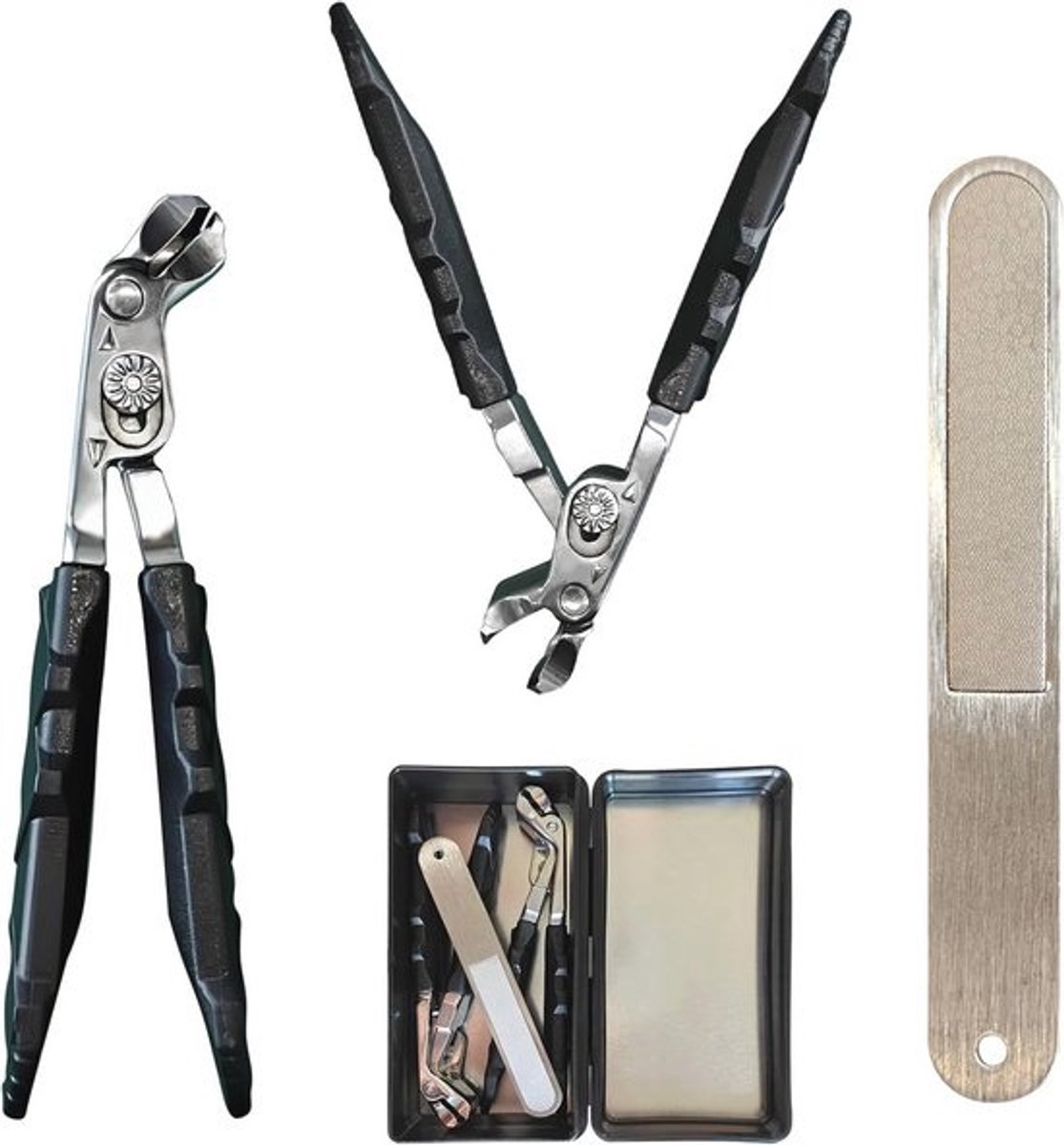 Teennagelknipper set voor senioren - Gebogen nagelknippers met lang handvat, scherpe nagelknippers voor dikke nagels en nagelvijl