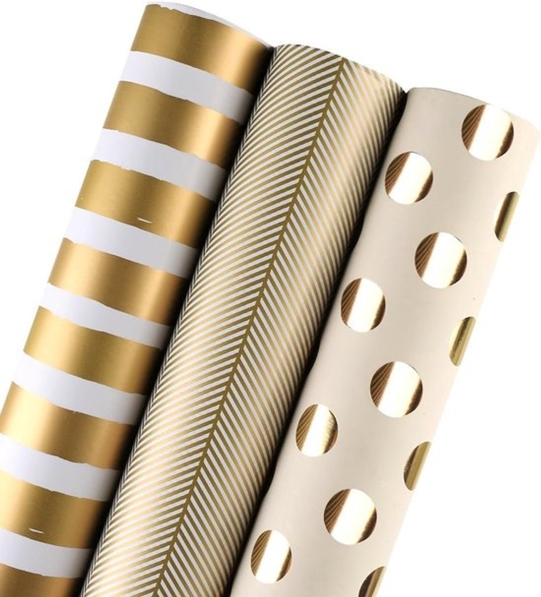 Gouden Inpakpapierrol - Premium Kwaliteit voor Verjaardag, Vakantie, Bruiloft, Baby Shower - 3 Rollen - 30" X 120" Per Rol
