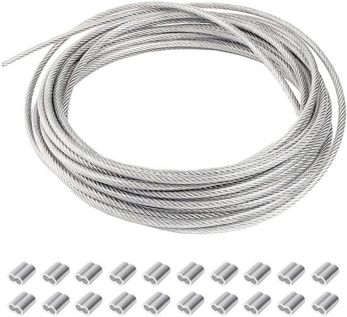 1mm Stalen Kabel 60m PVC Coating - Roestvrijstalen Staaldraad voor Tuin en Buiten