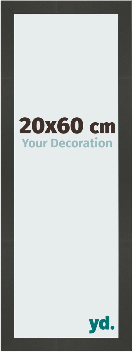 Your Decoration - Fotolijst 20x60 cm - MDF - Antraciet - Bologna