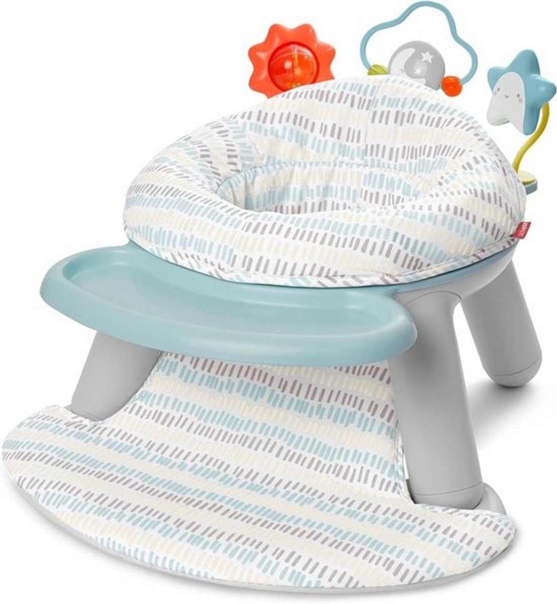 2 in 1 Activiteit Vloerstoel voor Baby's met Comfortabele Zitplek en Multifunctionele Dienbladen