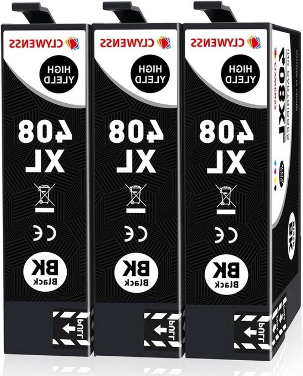 Inktcartridges Zwart - 408XL Multipack - Documenten Printen - Hoge Paginaopbrengst - 3 Stuks - Zwart