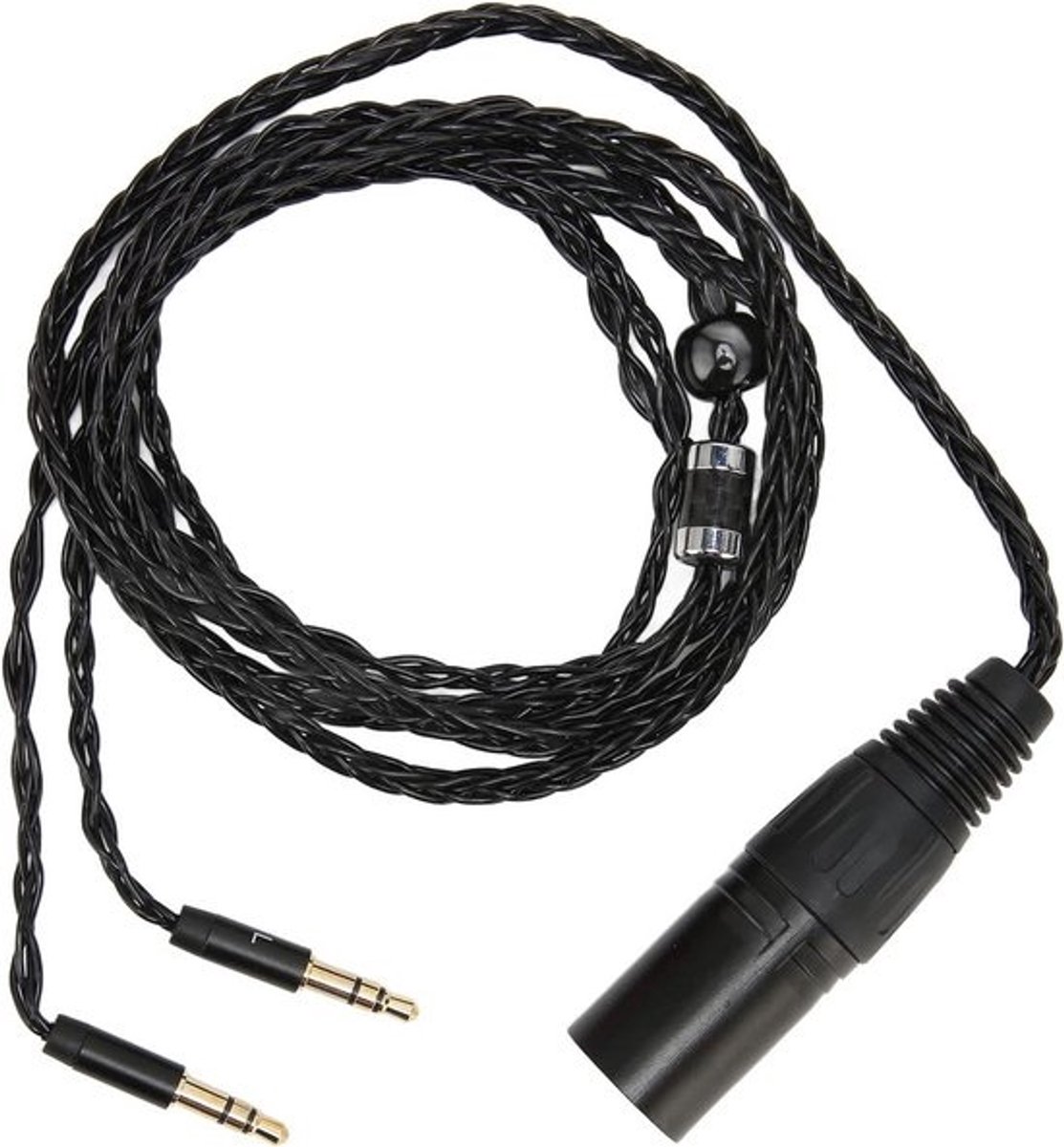 Hoofdtelefoonkabel 4-pins XLR mannelijk naar Dubbele 3.5mm Audio Kabel - Hoogwaardige Verzilverde Koperen Vervanging