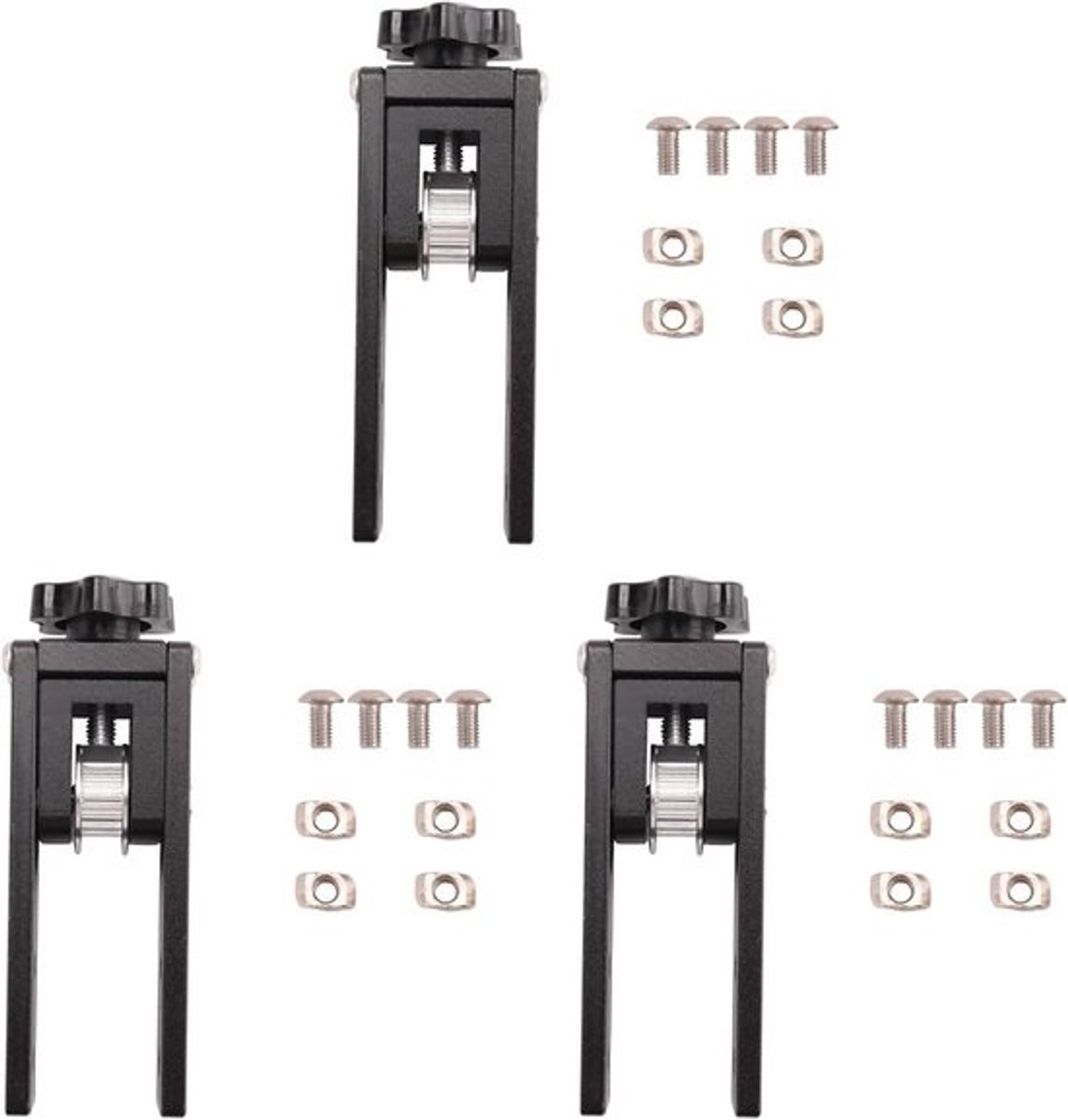 Aluminium Profiel Spanner - V-slot Riem Kit - 3D Printer Onderdelen - Anodische Oxidatie - 3 Stuks - Zwart