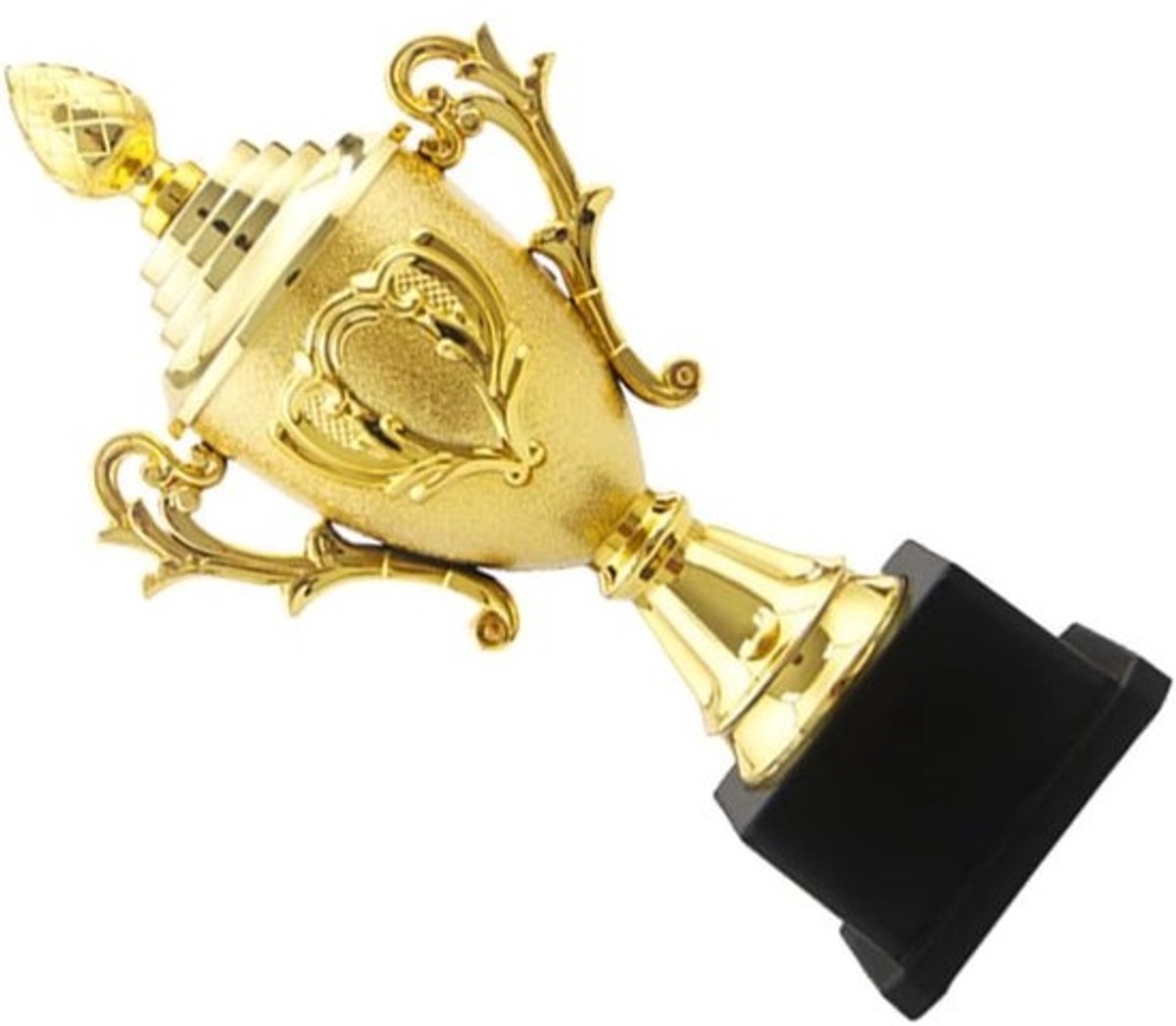 Opblaasbare Trofee - Prijs Beker - Wedstrijd Beloning - Duurzaam Plastic Materiaal - 24x13x8 cm - Goudkleurig