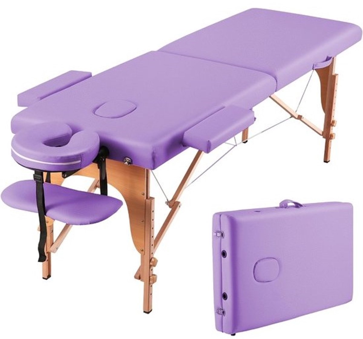 Draagbare Massagetafel Houten Inklapbaar SPA-Bed Verstelbaar inclusief Accessoires