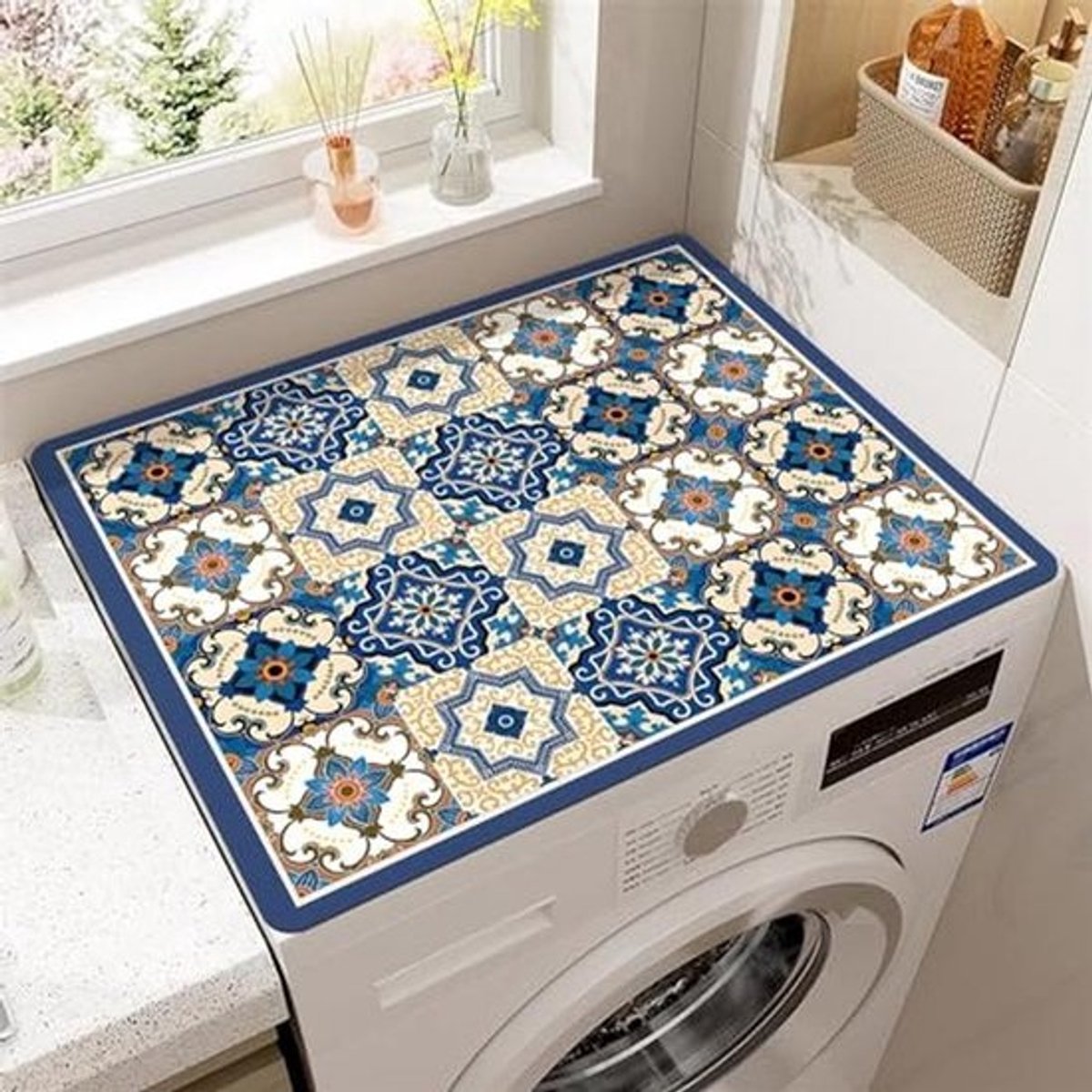 Wasmachine en Droger Beschermmat - Stofdichte Antislip Rubberen Hoes voor Wasruimte - 60x60 cm