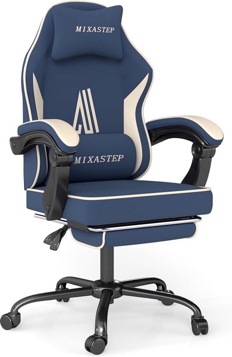 Ergonomische Gaming Stoel met Voetensteun en Lendensteun - Verstelbare Racestoel voor Thuis of Kantoor