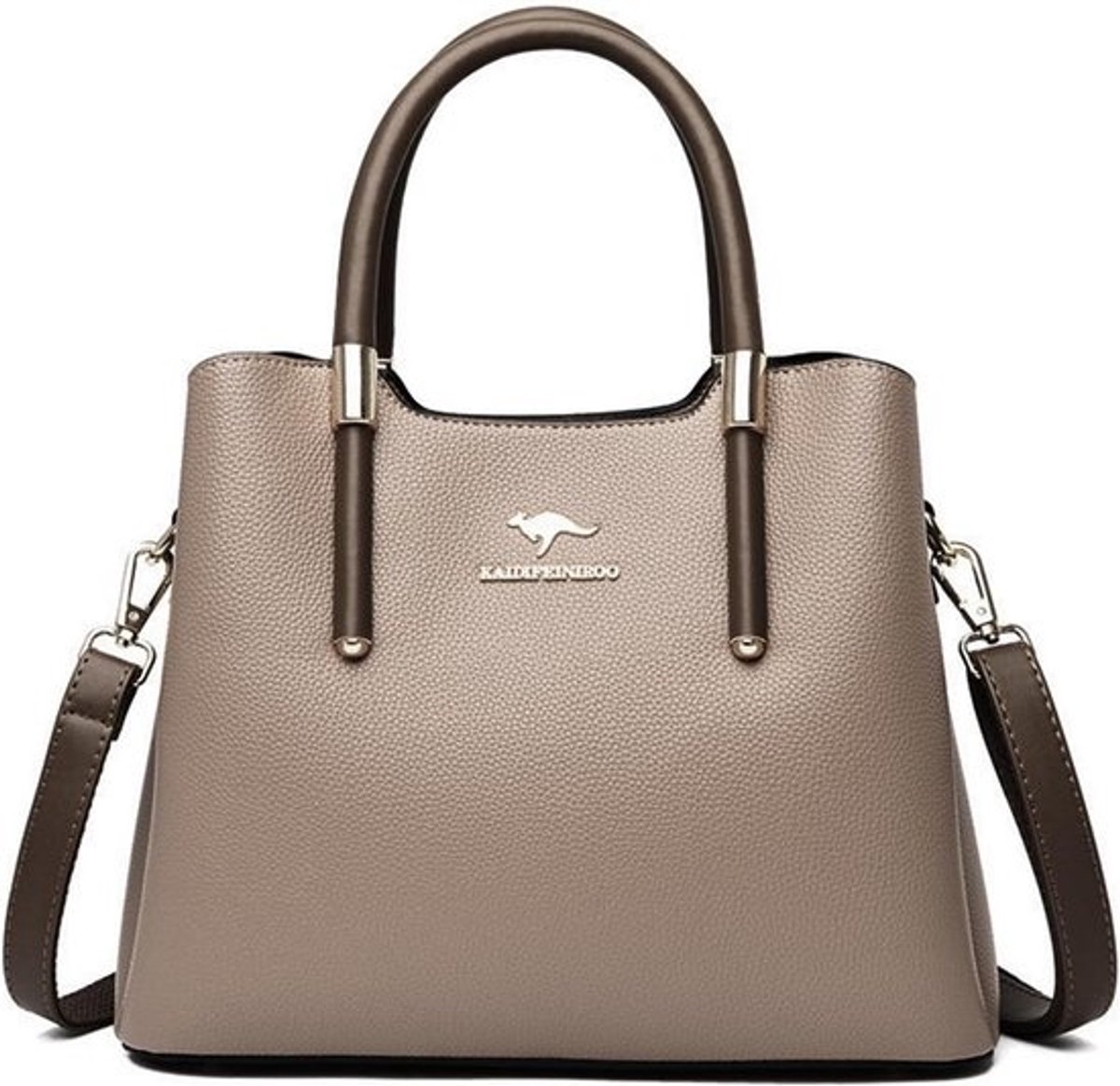 Dames Handtas Middelgroot PU Leer Elegante Hengsel Schoudertas Waterdichte Satchel met Vakken