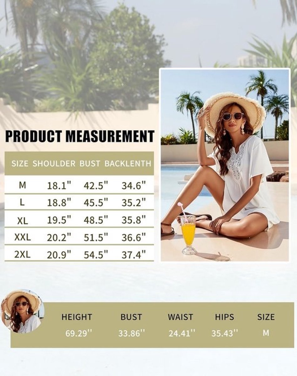 Gehaakte Strandjurk V-hals Dames - Luchtige Badpak Cover-up voor Zomer
