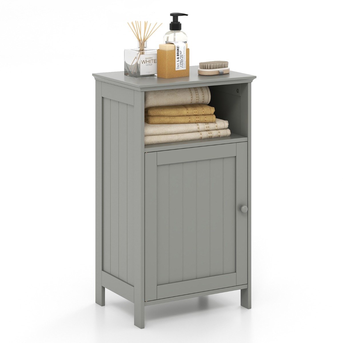 SureDeal® - Badkamerrekk - Badkamervloer Opbergkast Multifunctionele - Enkele Deur Moderne - Thuis Kantoor Grijs - 40x30x70 cm - Grijs