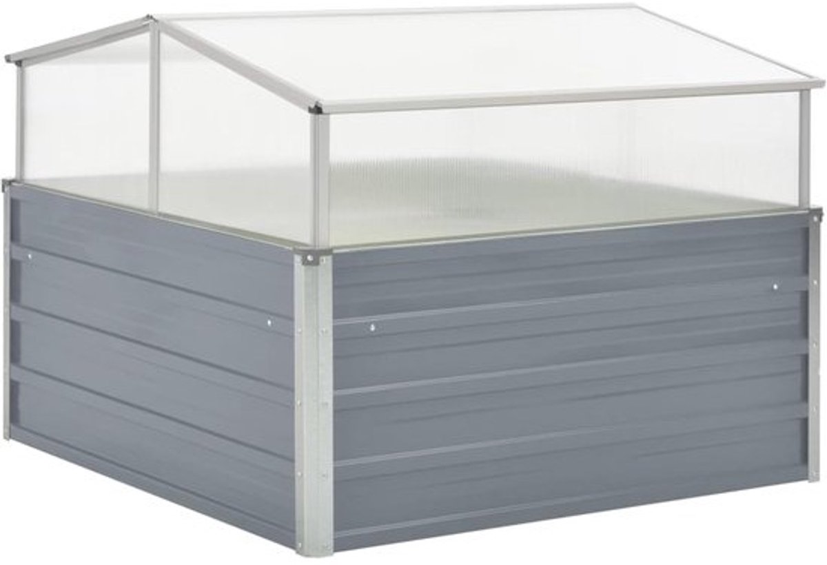 Tuinkas - Plantenkas - Planten Beschermen - Ventilatie Dak - 100x100x85 cm - Grijs