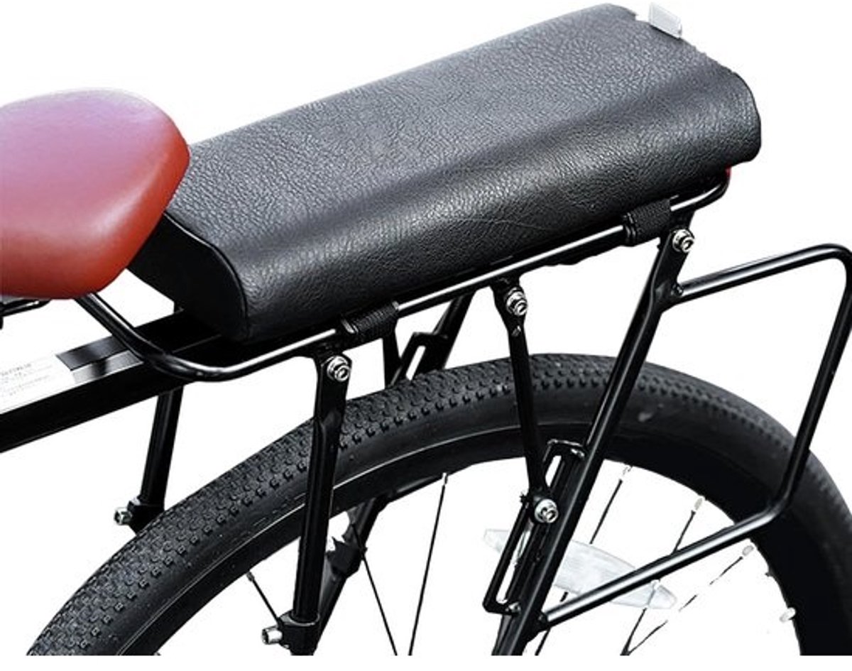 Fiets Zadelkussen - Extra Zitting - Comfortabel Fietsen - Snel Bevestigbaar - 32x16cm - Zwart