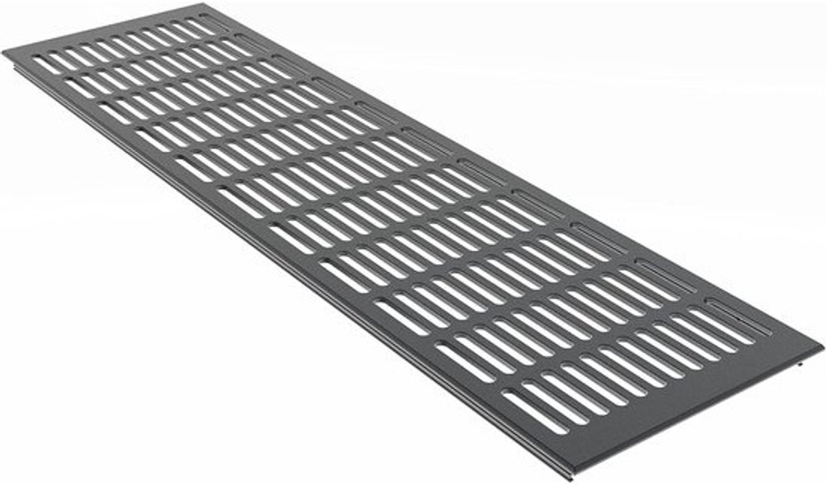 Ventilatierooster Aluminium - Luchtrooster Deurrooster - Luchtcirculatie Verbeteren - Poedercoating RAL7016 - 150 mm breed 500 mm lang - Antraciet