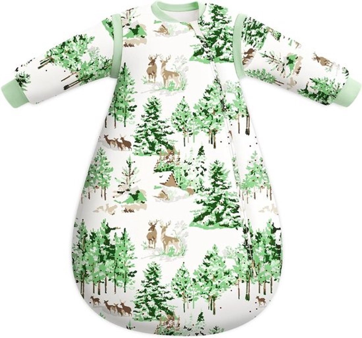 Babyslaapzak - Baby trappelzak - Veilig slapen - Afneembare mouwen - 12-18 maanden - Groen