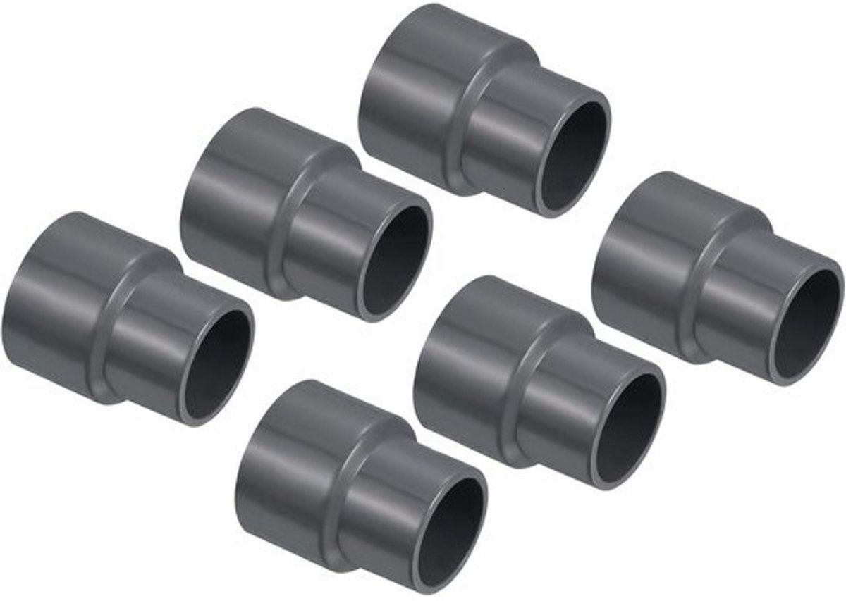 PVC Pijp Verloopstukken - Adapter Koppelingen - Leidingen Verbinden - Verdikte Binnenwand - 32x25mm 6 Stuks - Grijs
