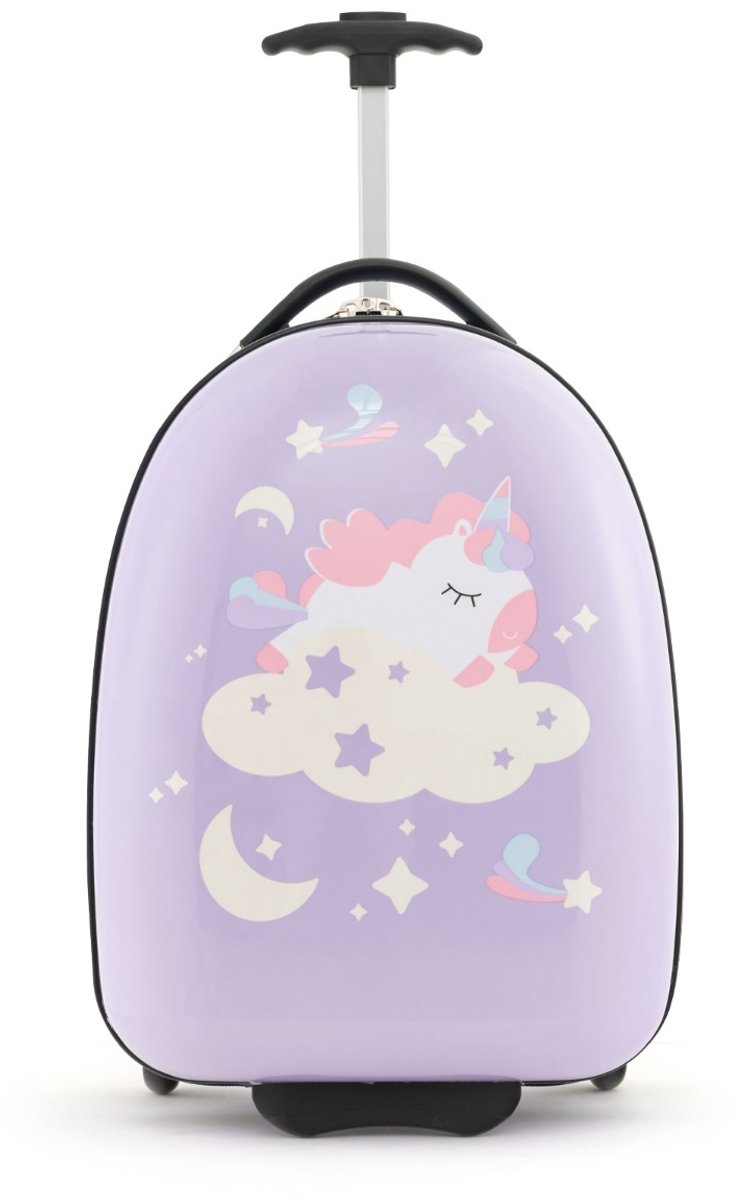SureDeal® - Kinderkoffer - Handbagage - Kinderen Wieltjes Harde - Aluminium Handvat Niveaus - 33x26x48 cm - Paars