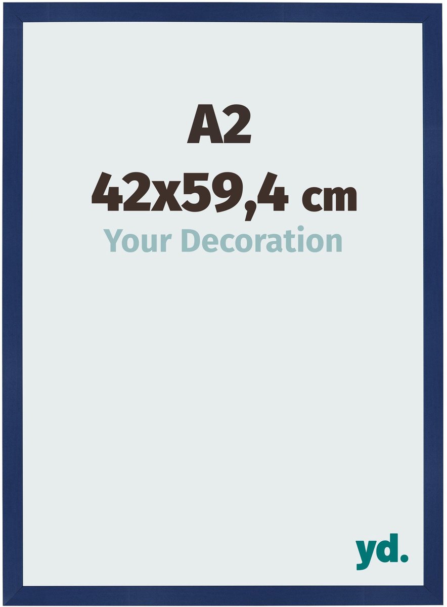 Your Decoration - Fotolijst A2 42x59,4 cm - MDF - Donkerblauw Geveegd - Bologna