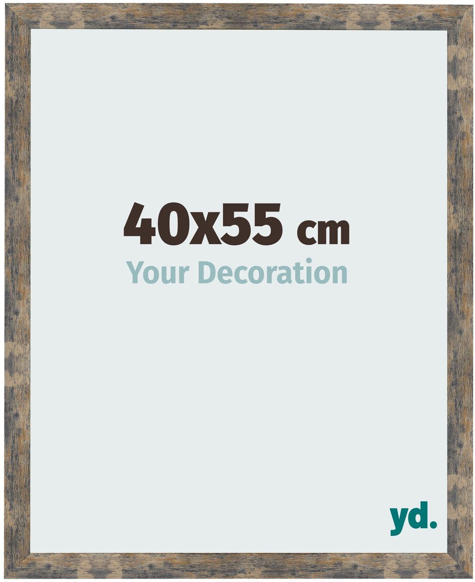 Your Decoration - Fotolijst 40x55 cm - MDF - Blauw Goud Gemeleerd - Bologna