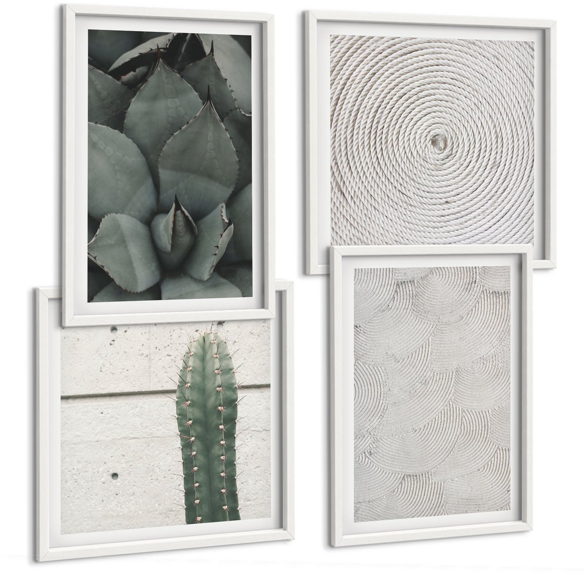 Wallfluent 4-Delige Schilderij Set - Zomerse Texturen Van Dichtbij In Een Tropisch Klimaat - 40 x 40 En 40 x 60 - Wanddecoratie - Woonkamer Decoratie - Muurdecoratie