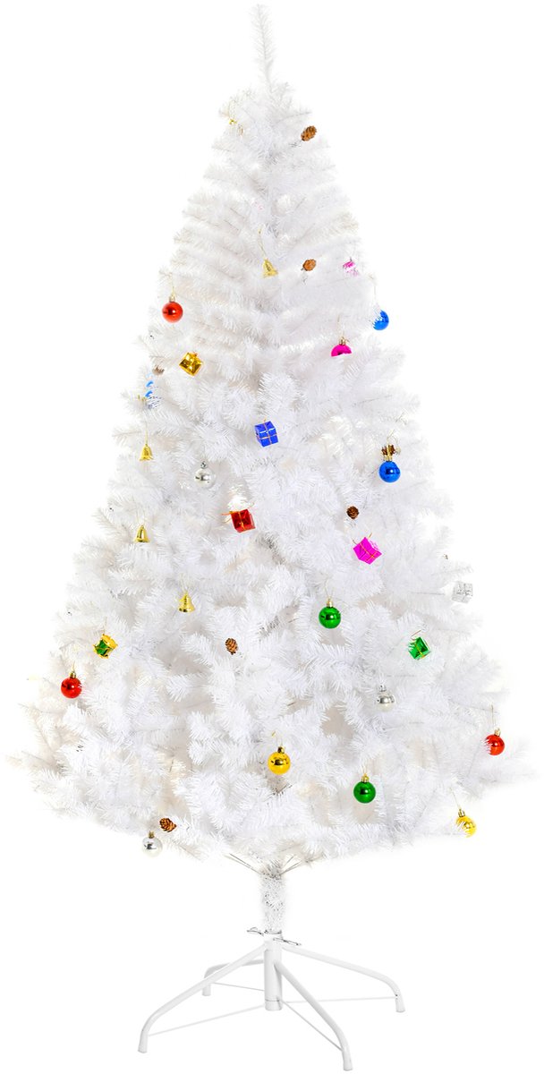 Delightness Kerstboom - Kunst Boom - Decoratie - Kerst - Feestdagen - 930 Takken - Met Versiering - 105X105X180 Cm - Wit – foto 7