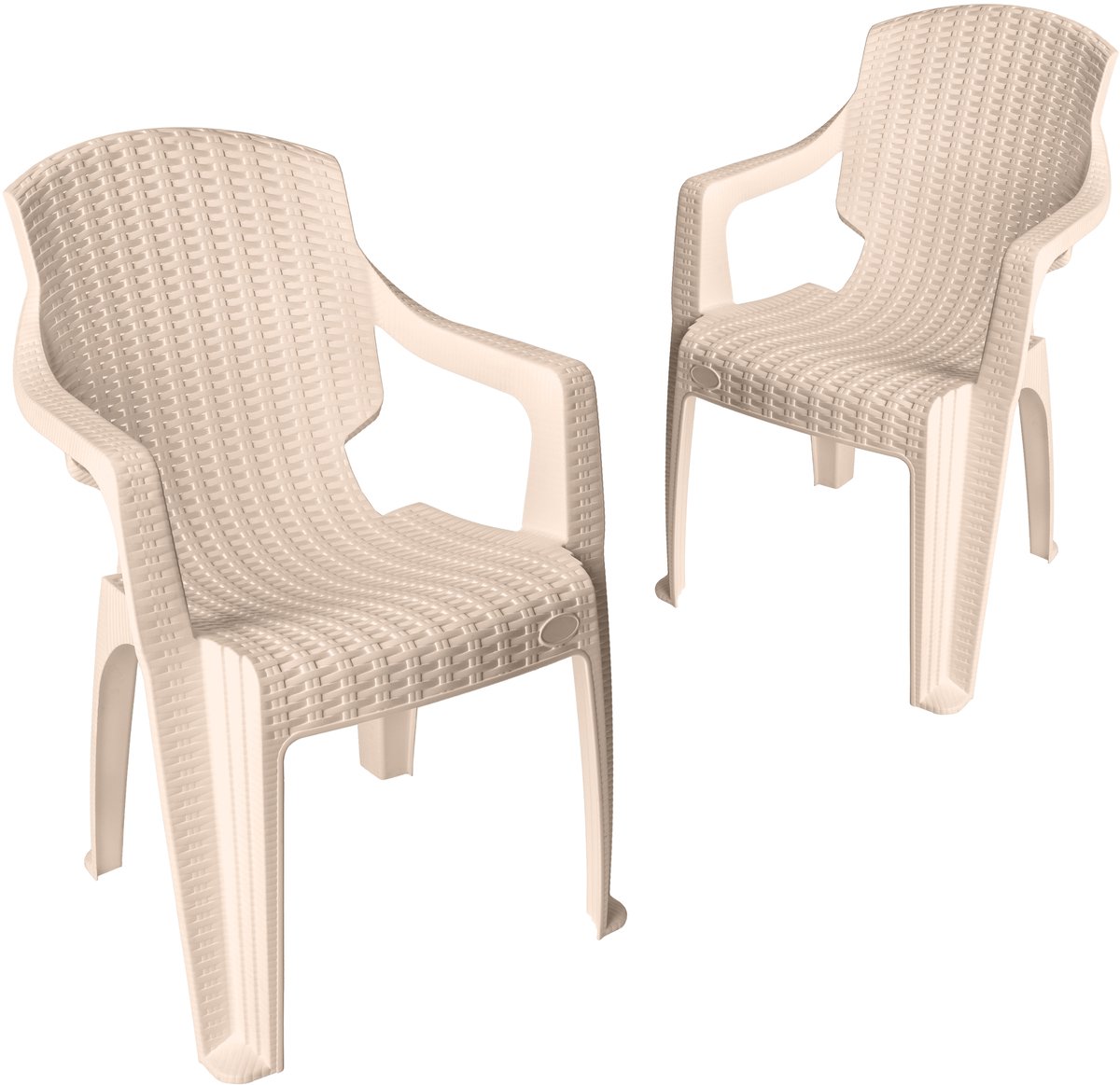 Garronda 2 Tuinstoelen Stapelbaar met Rotanlook GD-0254 Beige