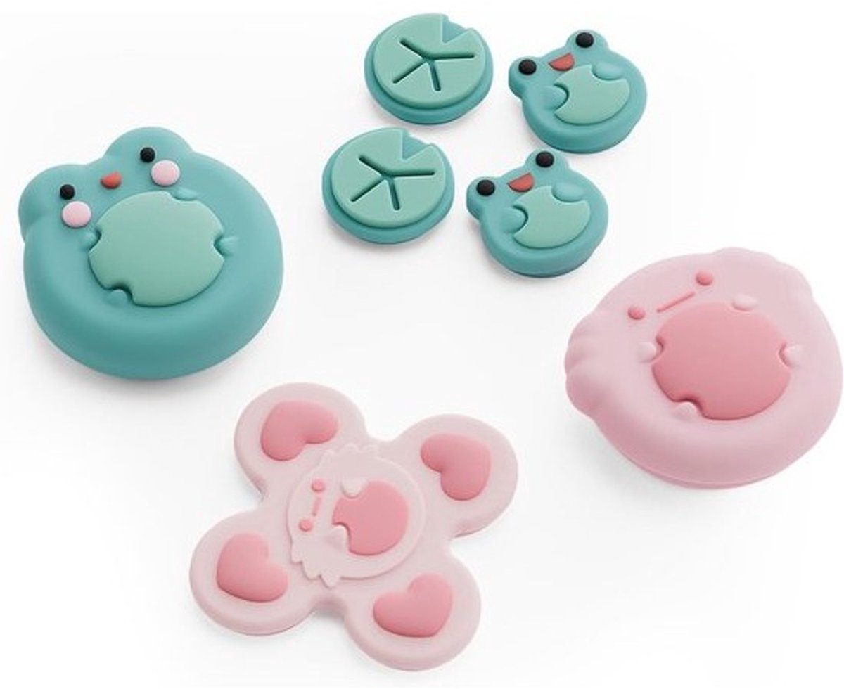 Decoratieve Thumb Grip Knoppen Set voor Switch 2 (Kikker en Axolotl)