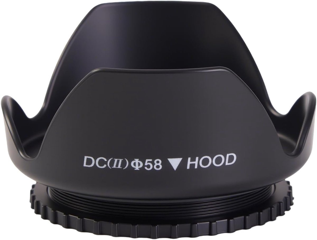 Universele 58mm Lens Hood voor Camera's - Tulipvormige Zonnekap, Vermindert Reflecties en Versterkt Kleuren, Geschikt voor Canon, Nikon en Sony Camera's