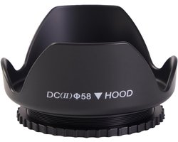 Universele 58mm Lens Hood voor Camera's - Tulipvormige Zonnekap, Vermindert Reflecties en Versterkt Kleuren, Geschikt voor Canon, Nikon en Sony Camera's