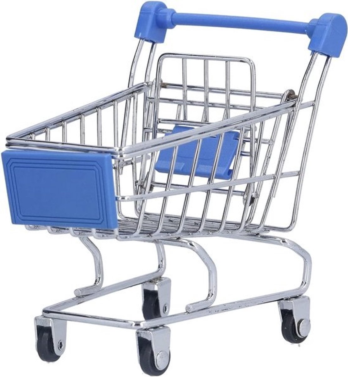 Boodschappenkar - Winkelwagen Trolley - Boodschappen Opbergen - Stevig IJzeren Frame - 30 x 35 x 45 cm - Blauw