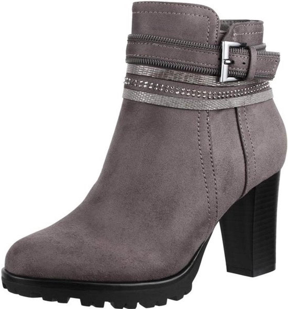 Moderne Dames Enkellaarzen met Blokhak en Antislip
