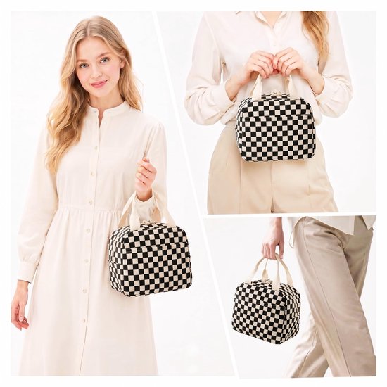 Dailygoods- Lunchtas grote geïsoleerde - herbruikbare draagtas - lichtgewicht - 9L capaciteit - modern design - luxe corduroy buitenkant - Lunchbox van Dailygoods — afbeelding 3