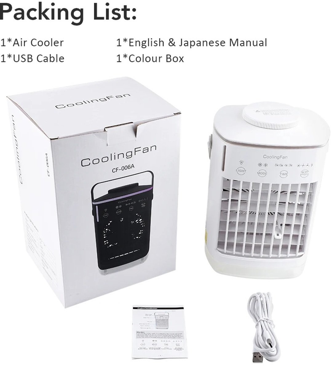 Velmio 4-in-1 Mobiele Airco Zonder Afvoerslang – Met Afstandsbediening – Mini Airco - Ventilator - Airconditioning – 700 ml Watertank - Aircooler Met 3 Standen - Sfeerlicht – foto 6