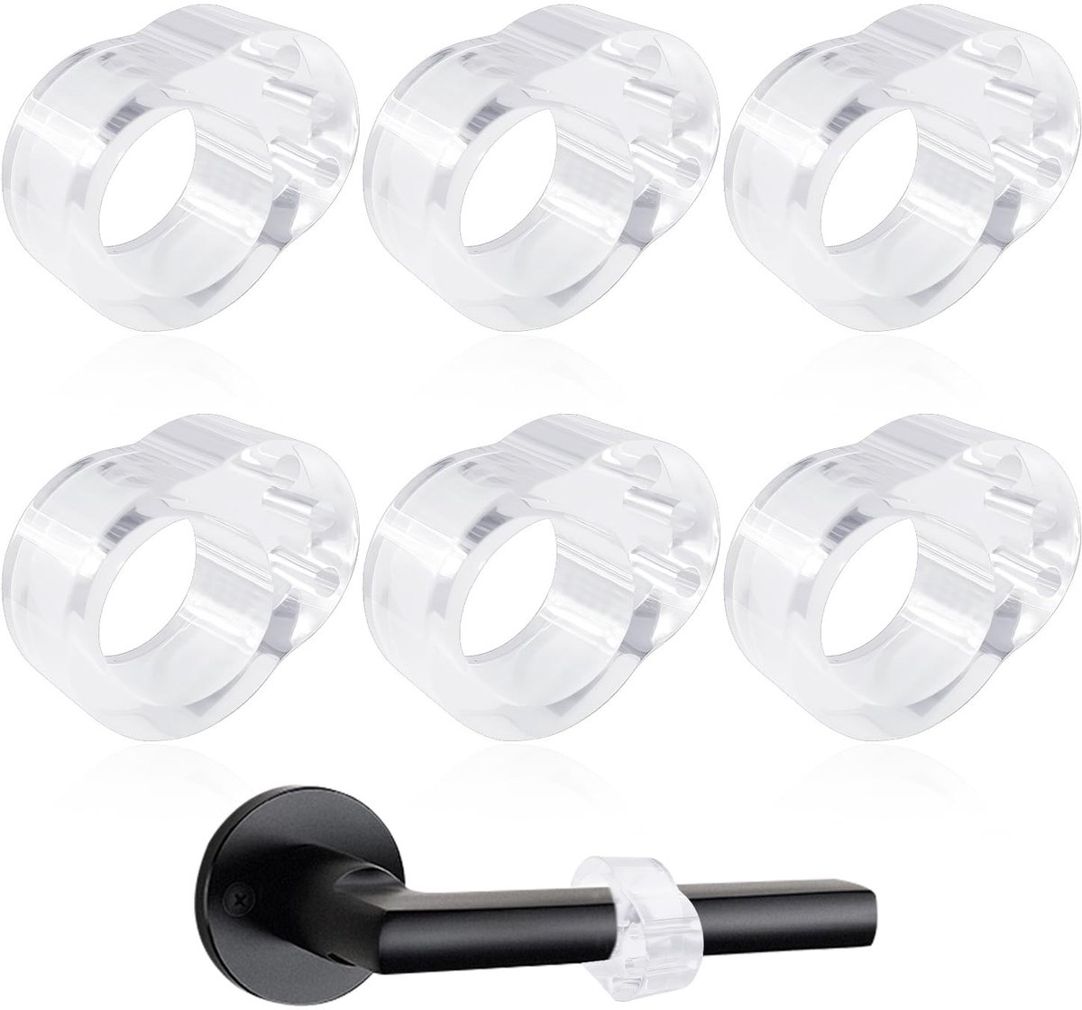 Dailygoods - 6-delige set deurkruk buffers, Ø18mm deurstopper, elastische bescherming voor muren, deurkrukbeschermer, geschikt voor Ø17mm-Ø20mm