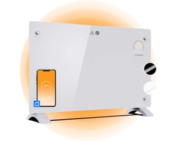 Elektrische Kachel - Straalkachel Binnen - Sfeervol Warm - Energiezuinig Verwarmen - 2000W - Wit