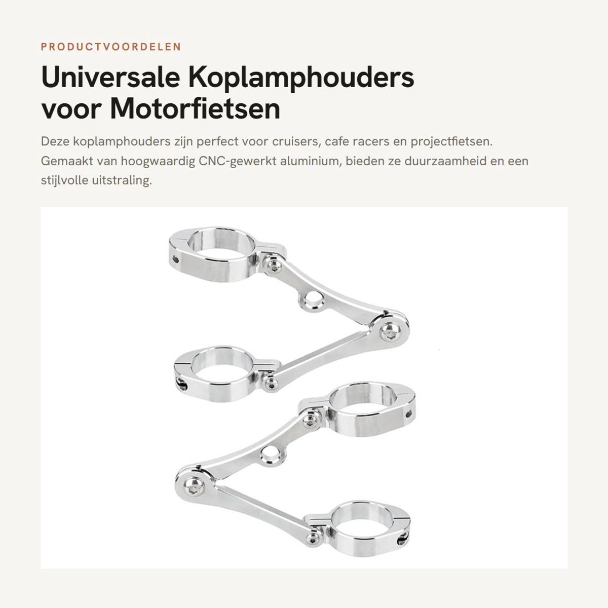 Dailygoods- Koplamphouders Verstelbaar - Aluminium - Geschikt voor 39-41 mm Vorken - Duurzaam - Sterk - Slijtvast - Koplampbeugel