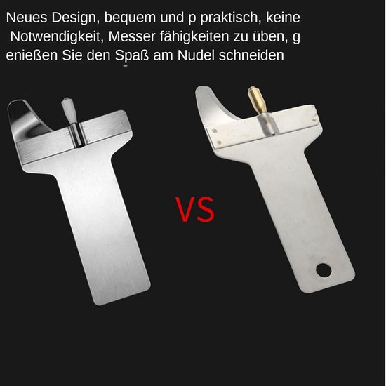 Pastasnijder - Deegsnijder - Zelf Pasta Maken - Niet-klevend Ontwerp - 15 x 7.8 cm - Zilver — afbeelding 2
