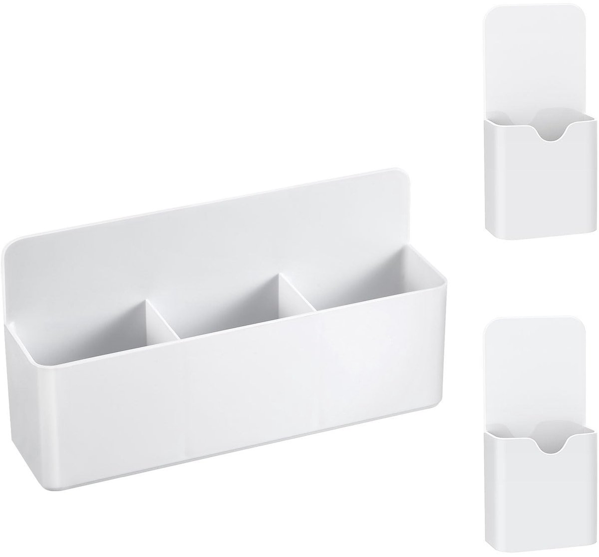 Dailygoods- Marker Houder Magnetisch - 3-Slot/1-Slot Set - Opslag Organizer - Geschikt voor Whiteboard/Koelkast - Duurzaam ABS Materiaal - Ruimtebesparend
