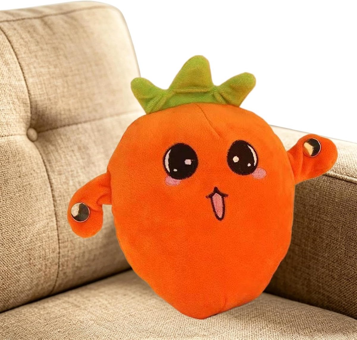 Interactief Pluche Speelgoed - Muziek Knuffel - Educatief Spelen - Aanpasbare Melodieën - 23 x 21 x 11 cm - Oranje