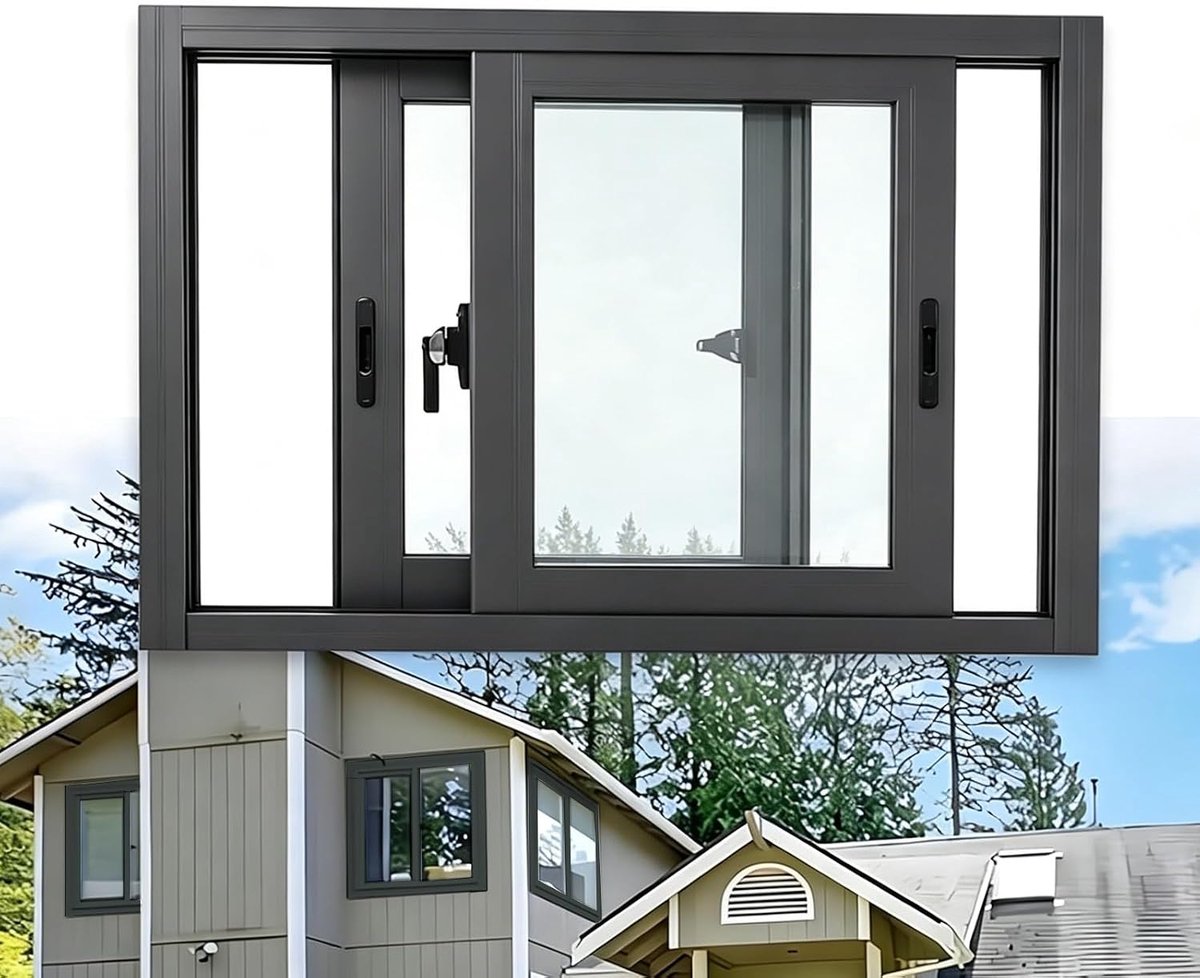 Kelderraam Schuifraam - Gehard Glas - Ventilatie Licht - Aluminium Frame - 60x50 cm - Grijs